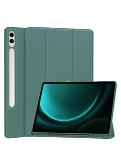 متوافق مع غطاء Samsung Galaxy Tab S10 Plus 12.4 بوصة 2024، غطاء خلفي من المطاط المرن TPU مع حامل قلم وميزة الإيقاف والاستيقاظ التلقائي لجهاز Tab S10+.