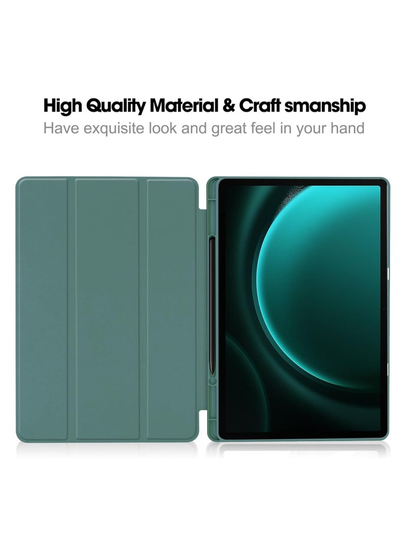 جنرال - متوافق مع غطاء Samsung Galaxy Tab S10 Plus 12.4 بوصة 2024، غطاء خلفي من المطاط المرن TPU مع حامل قلم وميزة الإيقاف والاستيقاظ التلقائي لجهاز Tab S10+. - Image 1