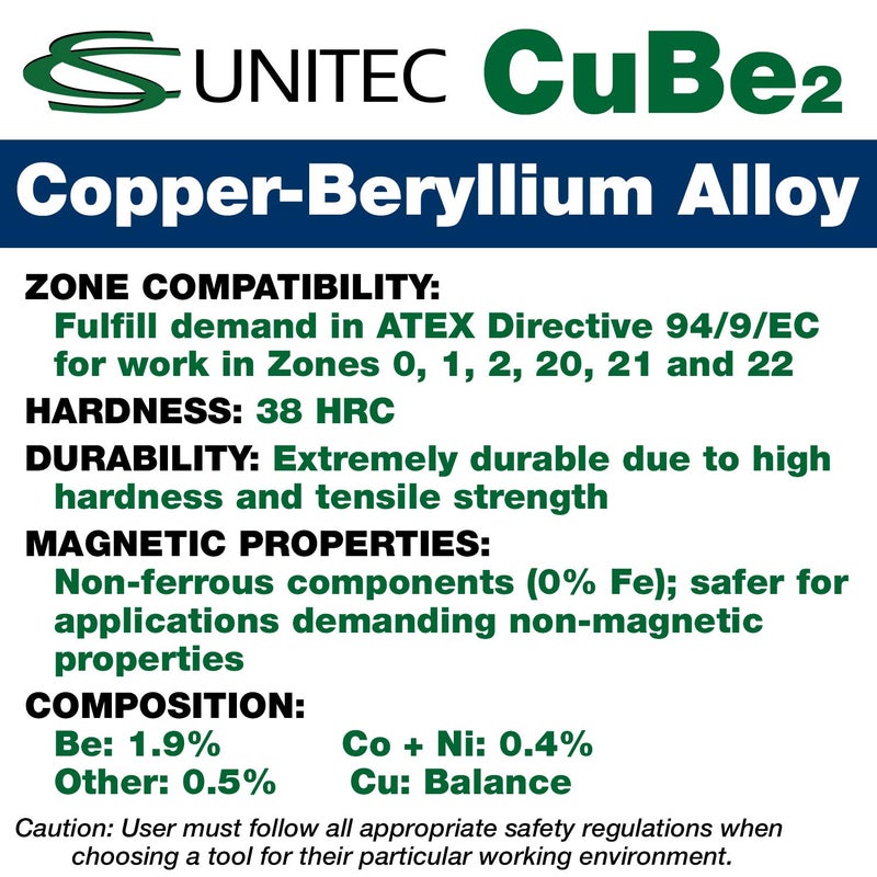 CS Unitec | EX301-020UB | Non-Sparking & Non-Magnetic Copper Beryllium Cylindrical Drift Punch Striking Tool. 5-3/4" Long, 3/8" Head. Corrosion-Resistant. TUV Certified. - Image 4