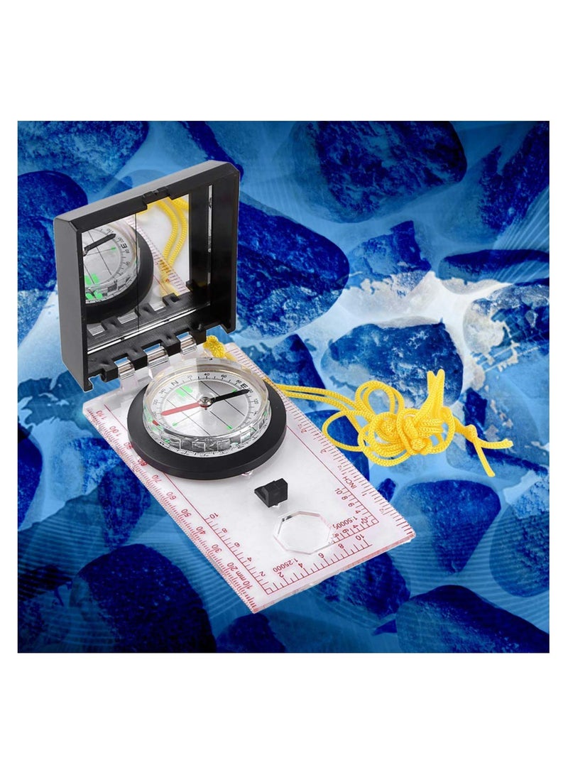 بوصلة متعددة الاستخدامات مقاومة للماء مع مسطرة ومرآة للتخييم والمشي في الطبيعة والمغامرات الخارجية - Image 2