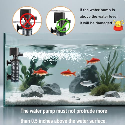 Carefree Fish Aquarium Small Sponge Filter for 3~15Gal Fish Tank Quiet for Saltwater and Freshwater with Biochemical Filtration Balls and Biochemical Filtration Sponge - Image 4
