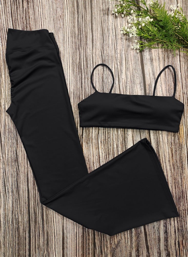 general 2 Piece Yoga Set Gym Sportswear Women Workout Clothing Sport Bra Push Up Flared Leggings Fitness Suits  - Image 1
