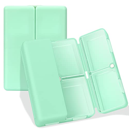FYY Daily Pill Organizer, 7 Compartments Portable Pill Case Travel Pill Organizer,[Folding Design] Pill Box for Purse Pocket to Hold Vitamins,Cod Liver Oil,Supplements and Medication-Green - Image 1