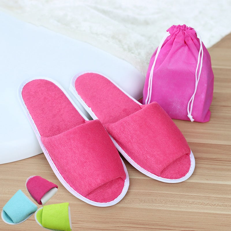 8 Pairs of Female Disposable Slippers Portable Folding Slippers for Travel Hotel ( ) - Image 5