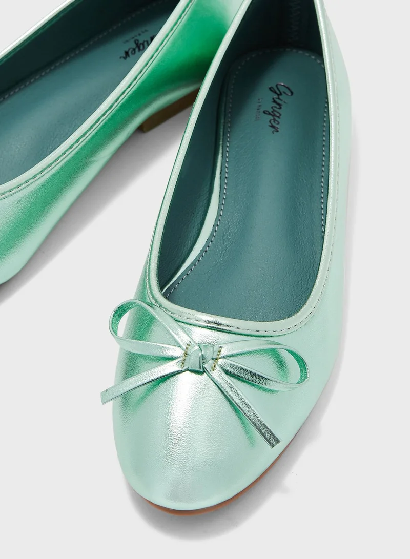 Ginger Metallic Ballerina Pump Teal