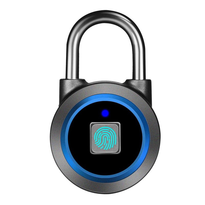 MEGAFEIS Fingerprint Padlock, Bluetooth Lock, Mobile APP, MEGAFEIS Smart Padlock with Keyless Biometric, Water Resistant, Suitable for Gym, Sports, Bike, School, Fence and Storage(Blue) - Image 1
