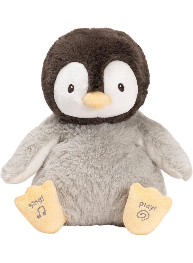 GUND دمية جوند بيبي المتحركة قبلة البطريق للأطفال، أسود/أبيض/رمادي، 12" - Image 1