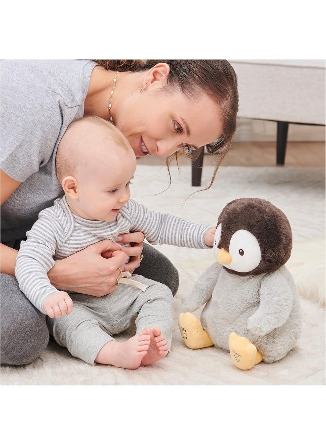 GUND دمية جوند بيبي المتحركة قبلة البطريق للأطفال، أسود/أبيض/رمادي، 12" - Image 3