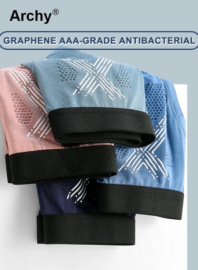 Archy 3 Pack Men’s Modal Graphene Breathable Briefs Antibacterial Inner Crotch Elastic Waistband Casual Mid-rise Underwear  - Image 3
