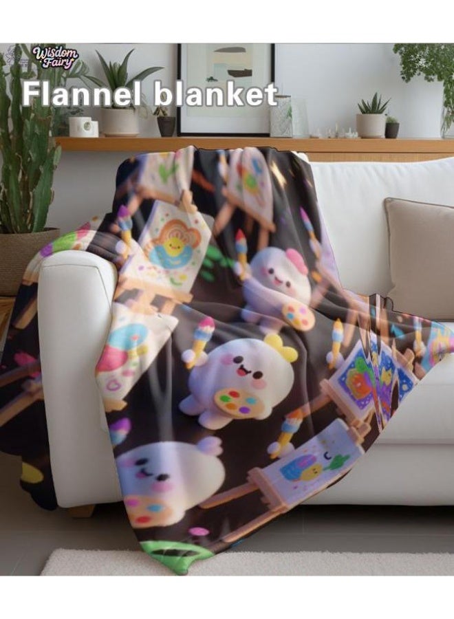 general Wisdom Fairy (latest) flannel thin blanket (warm and comfortable, suitable for sleep, game use, dust and sandproof) 150cm*200cm - 86 - Image 1