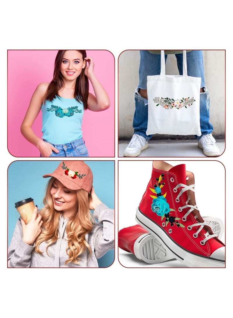 SYOSI 30PCS Flower Iron on Sticker Heat Transfer Patches 10 PCS Appliques Decals for T Shirt Jeans Backpacks Jackets Dress Clothing Art Decoration Accessories - Image 2