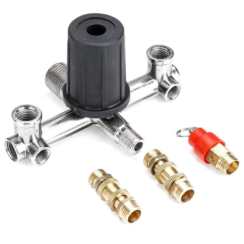 Air Valve 220V Air Compressor Pressure Switch Control Valve Manifold Regulator Gauges - Image 3