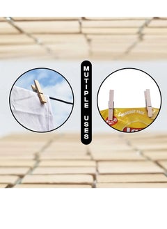PAMEER 40-Pieces Wooden Clothespins Natural Bamboo Clothes Pegs Anti Rust and Moisture Resistant Wooden Craft Pins Durable Clothing Clips with Strong Grip Holders for Laundry Cloth Drying.  - Image 5