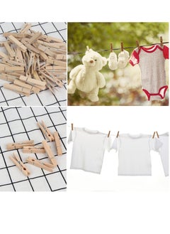 PAMEER 40-Pieces Wooden Clothespins Natural Bamboo Clothes Pegs Anti Rust and Moisture Resistant Wooden Craft Pins Durable Clothing Clips with Strong Grip Holders for Laundry Cloth Drying.  - Image 4
