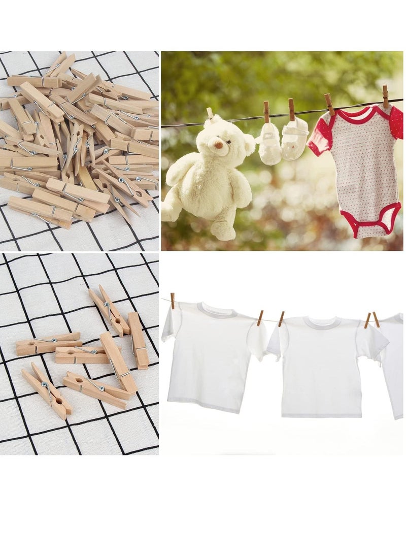 بامير 40 قطعة من مشابك الغسيل الخشبية، أوتاد ملابس من الخيزران الطبيعي، مضادة للصدأ والرطوبة، دبابيس خشبية متينة، مشابك ملابس متينة مع حاملات قبضة قوية لتجفيف قماش الغسيل. - Image 4