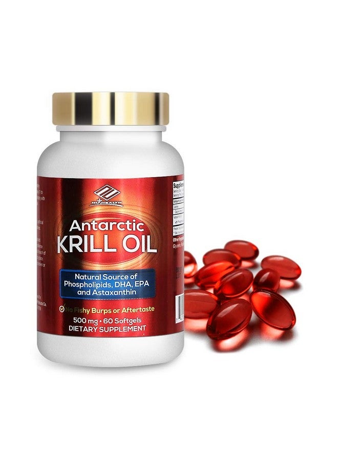 Nu-Health Antarctic Krill Oil Dietary Supplement (500 mg, 60 Softgels) - Image 1