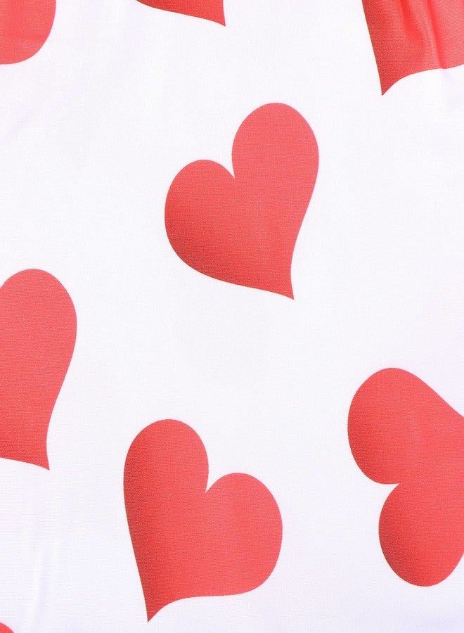 DACSOIT Valentines Toddler Girl Dress Love Hearts Print Ruffle Long Sleeve Casual Dress 3-8Y, Big Hearts, 6-7 Years - Image 5