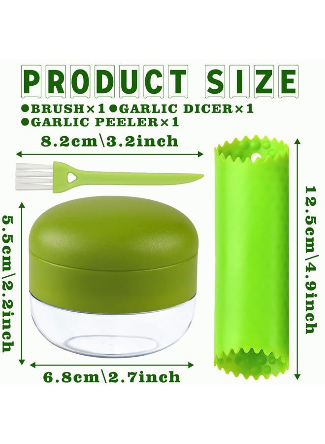 Deftomo Garlic Press Stainless Steel, Garlic Mincer Tool with Storage Container, Garlic Chopper with Peeler Skin and Cleaning Brush - Image 2