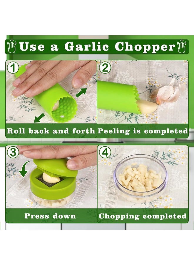 Deftomo Garlic Press Stainless Steel, Garlic Mincer Tool with Storage Container, Garlic Chopper with Peeler Skin and Cleaning Brush - Image 3