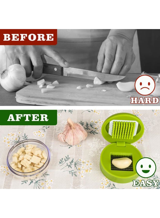 Deftomo Garlic Press Stainless Steel, Garlic Mincer Tool with Storage Container, Garlic Chopper with Peeler Skin and Cleaning Brush - Image 5