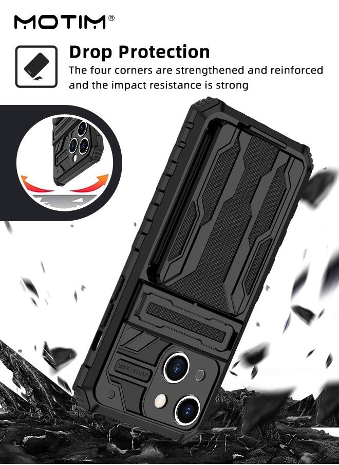 Motim Armor Case for iPhone 14/14 Pro/14 Plus/14 Pro Max Heavy Duty Shockproof Protective Phone Case Kickstand Cover with Hidden Card Slot  - Image 2