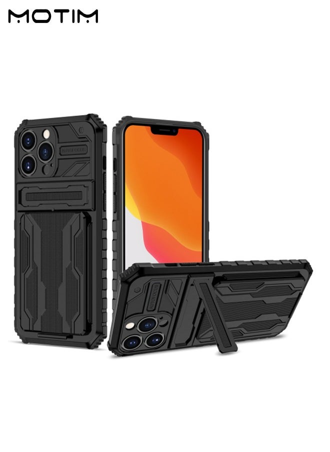 Motim Armor Case for iPhone 14/14 Pro/14 Plus/14 Pro Max Heavy Duty Shockproof Protective Phone Case Kickstand Cover with Hidden Card Slot  - Image 1