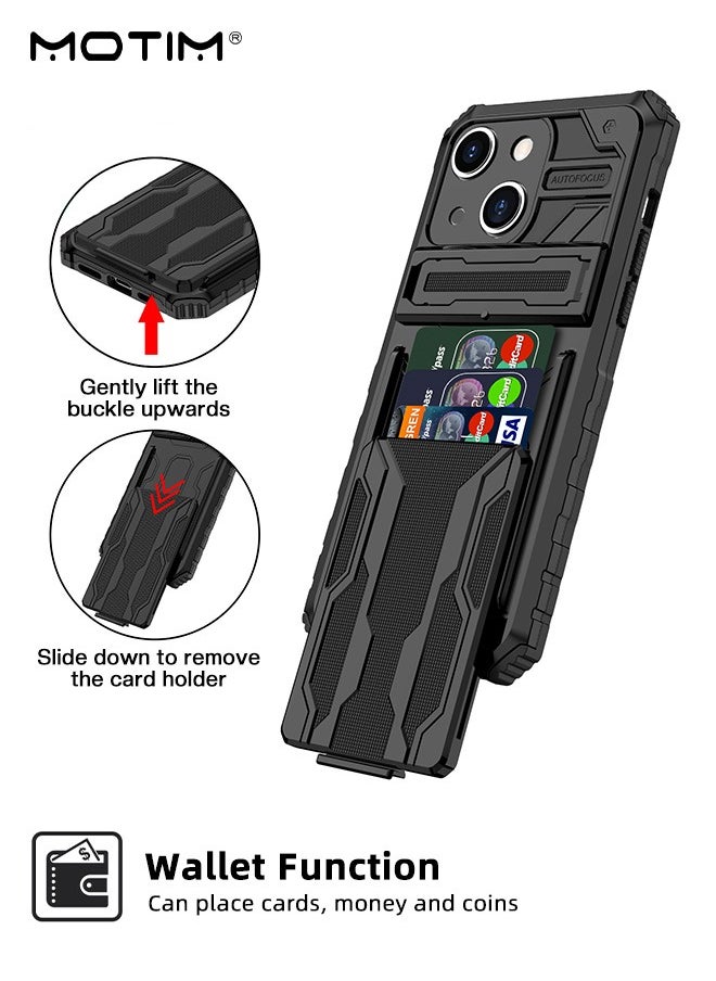 Motim Armor Case for iPhone 14/14 Pro/14 Plus/14 Pro Max Heavy Duty Shockproof Protective Phone Case Kickstand Cover with Hidden Card Slot  - Image 4
