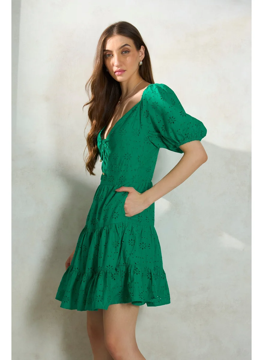 Virgio Eyelet Tiered Dress