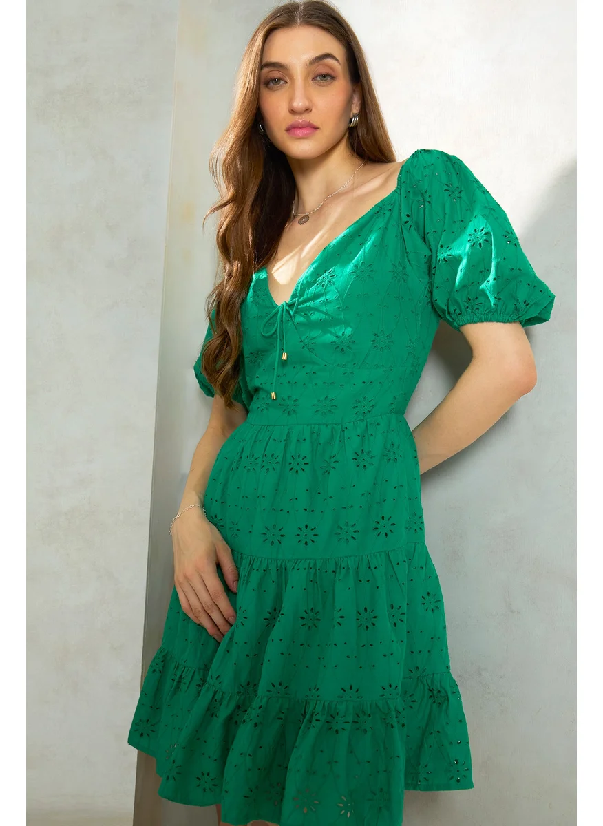 Virgio Eyelet Tiered Dress