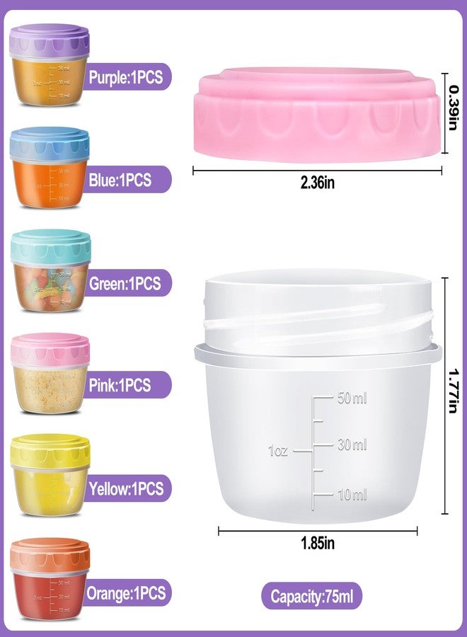 QUMMFA Dressing Containers with Lids - 6 Pack *2 OZ Salad Dressing Container, Reusable BPA-free Sauce Containers, Portable Twist Top Food Storage Containers for School, Work & Picnic, Dishwasher Safe - Image 2