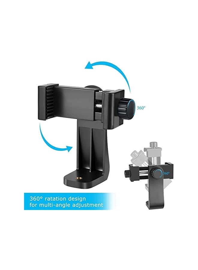 SOWUGI حامل هاتف محمول عمودي مع مشبك 360 درجة للهاتف الذكي باللون الأسود - Image 2