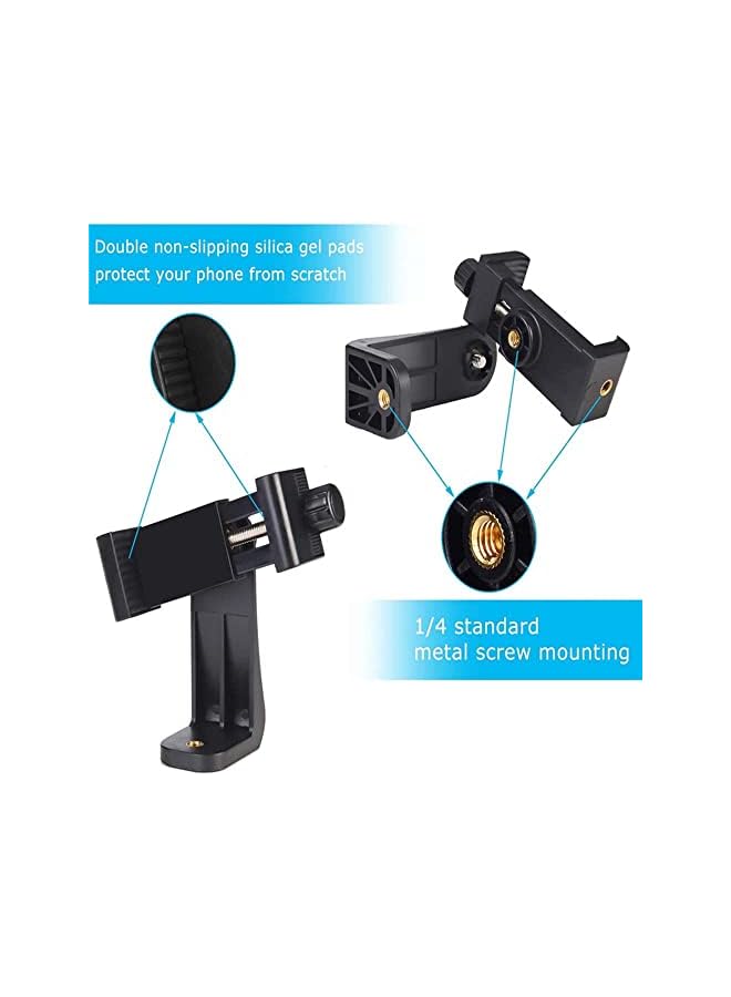 SOWUGI حامل هاتف محمول عمودي مع مشبك 360 درجة للهاتف الذكي باللون الأسود - Image 3