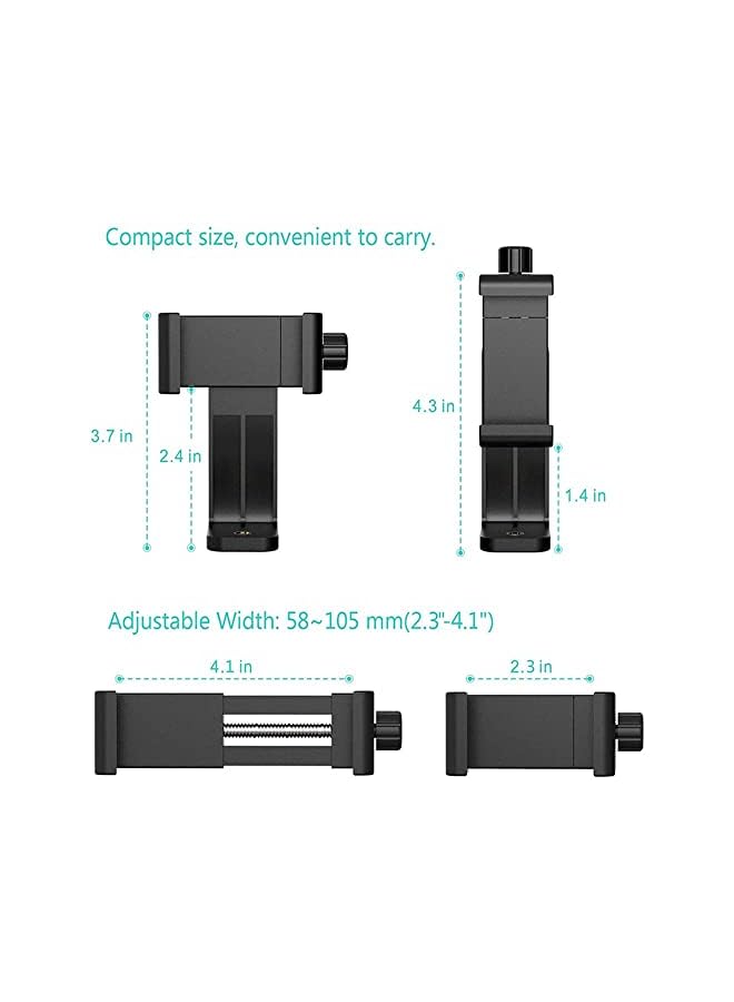 SOWUGI حامل هاتف محمول عمودي مع مشبك 360 درجة للهاتف الذكي باللون الأسود - Image 4