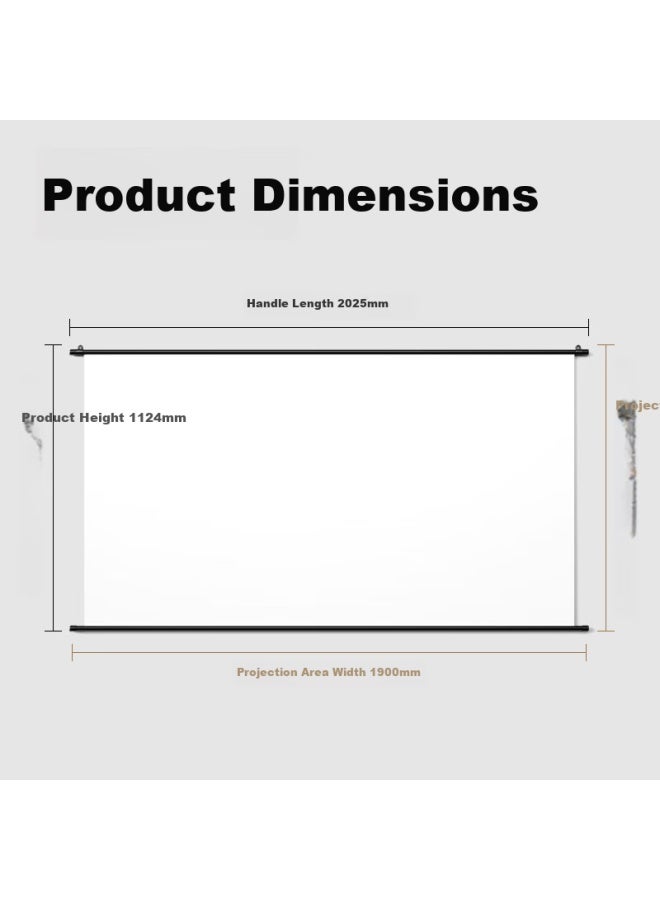 Deli 84-inch 16:9 White Soft Screen Hanging Wall-mounted Hanging Projection Screen Compatible With Nut, Xgimi, Dangbei, Xiaomi Projector Ms112 - Image 3