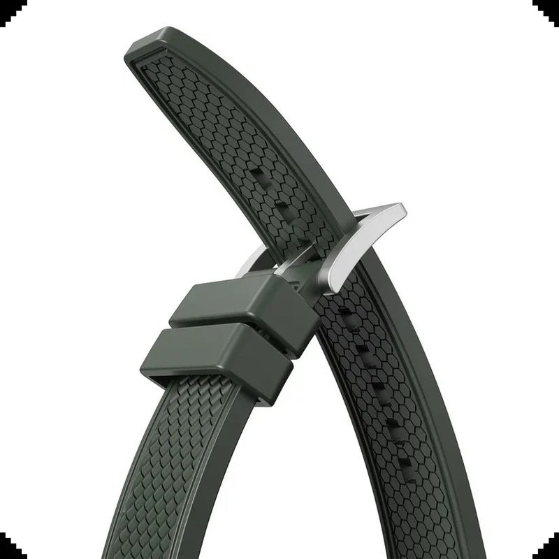 Bluejw Universal FKM Rubber Watch Band Quick Release 18mm 19mm 20mm 21mm 22mm 24mm Watch Strap Replacement Compatible with Apple Suunto & Other Sport Watches - Image 3