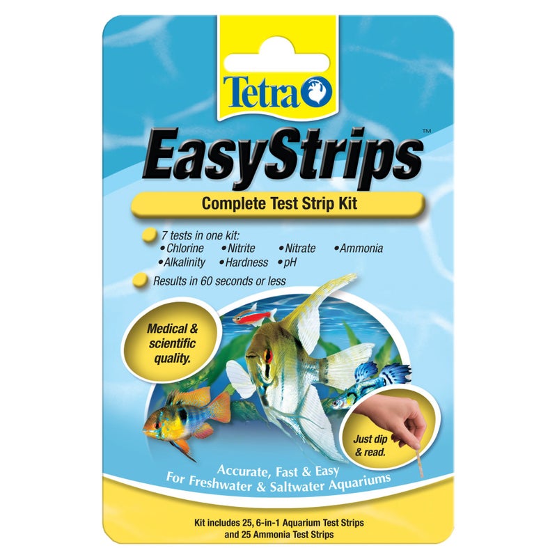 Tetra EasyStrips, Complete Aquarium Test Strips, Water Testing, 25 Count - Image 1