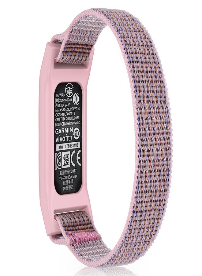 C2D JOY Sport Woven Nylon Strap Hoop&Loop Wristband Compatible with Garmin Vivofit 3 Tracker (Pink&Black)-Large (5.5-8.1in) - Image 3