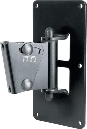 KM K&M König & Meyer 24481.000.55 Speaker Wall Mount | Surround Sound Wireless Home Theater | Single Speaker Bracket | Adjustable Swivel and Tilt | Multipurpose Holds Up to 55 lbs | German Made | Black - Image 1