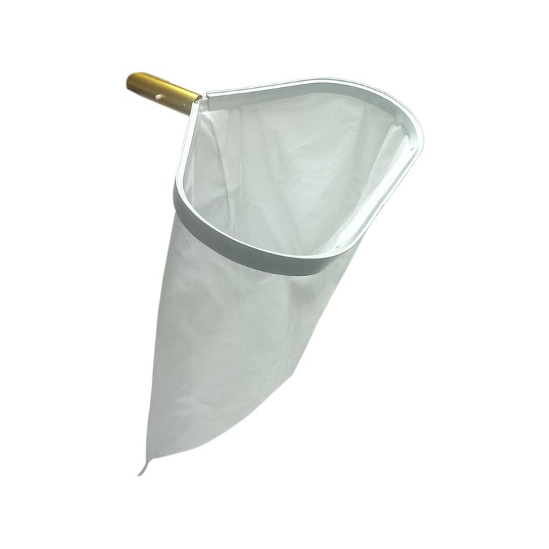 BlueWave Swimming Pool Deep Leaf Rake White Gold Aluminum Handle Fine Mesh Net White Golden Color - Image 1