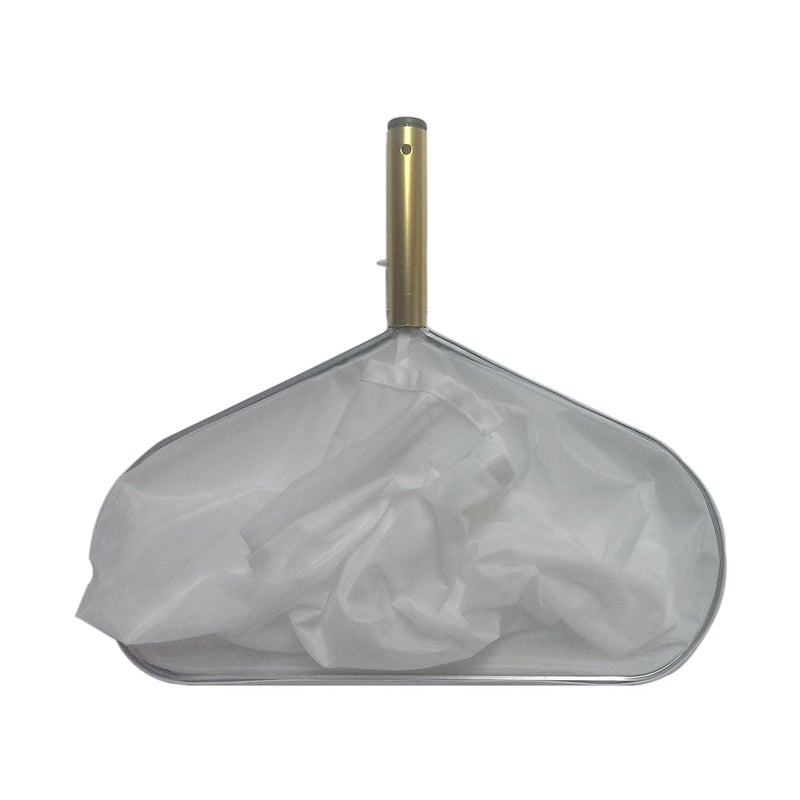 BlueWave Swimming Pool Deep Leaf Rake White Gold Aluminum Handle Fine Mesh Net White Golden Color - Image 3