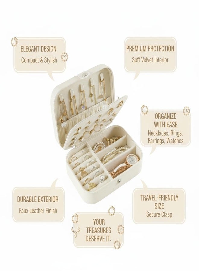 PTDTSHOU Jewelry Box for Rings, Necklaces, Bracelets, PU Leather Earring Holder Organizer Storage - Image 3