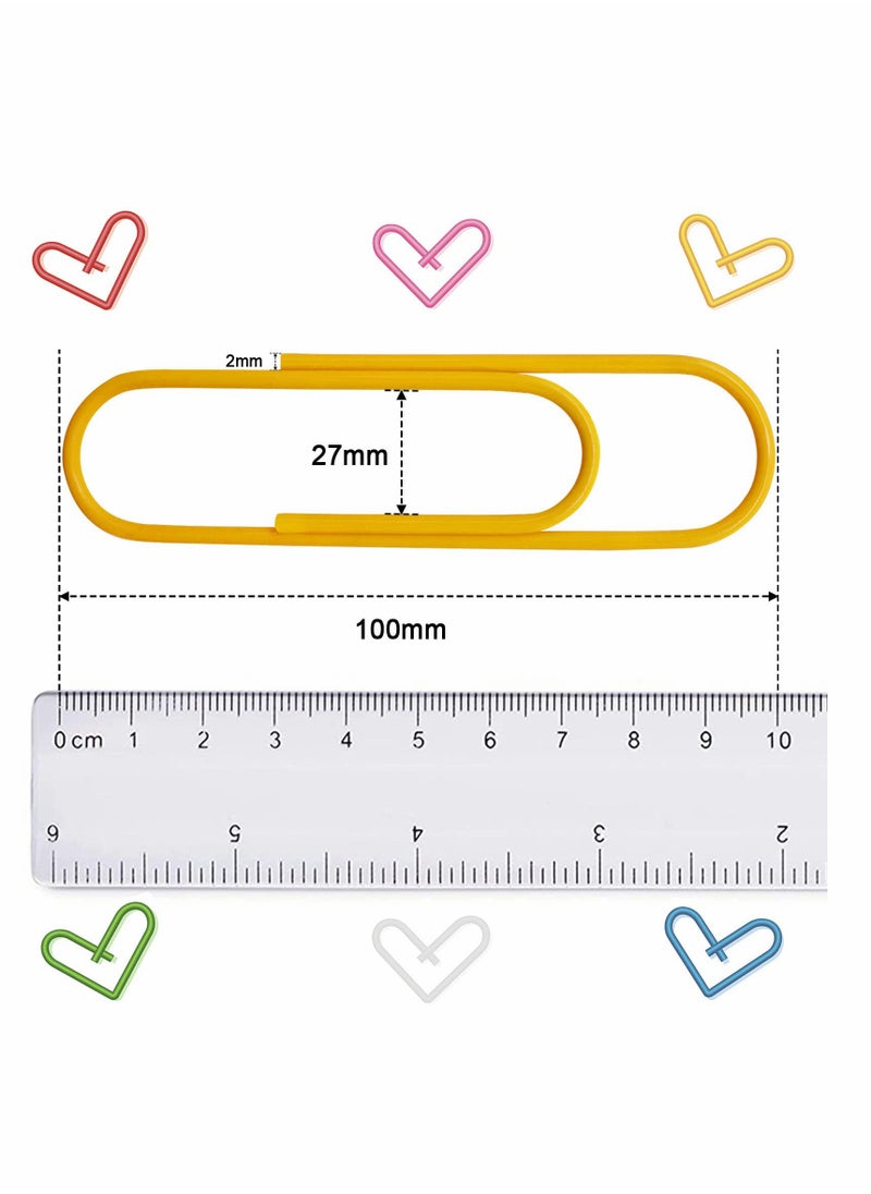 Excefore 30 Pack Paper Clips 4 Inch Large Sheet Holder Mega Paperclips Jumbo Size 10cm Clips Paper Holder for Files Documents Work Organizing Home Office School Supplies(Rustproof and Multicolored)  - Image 2