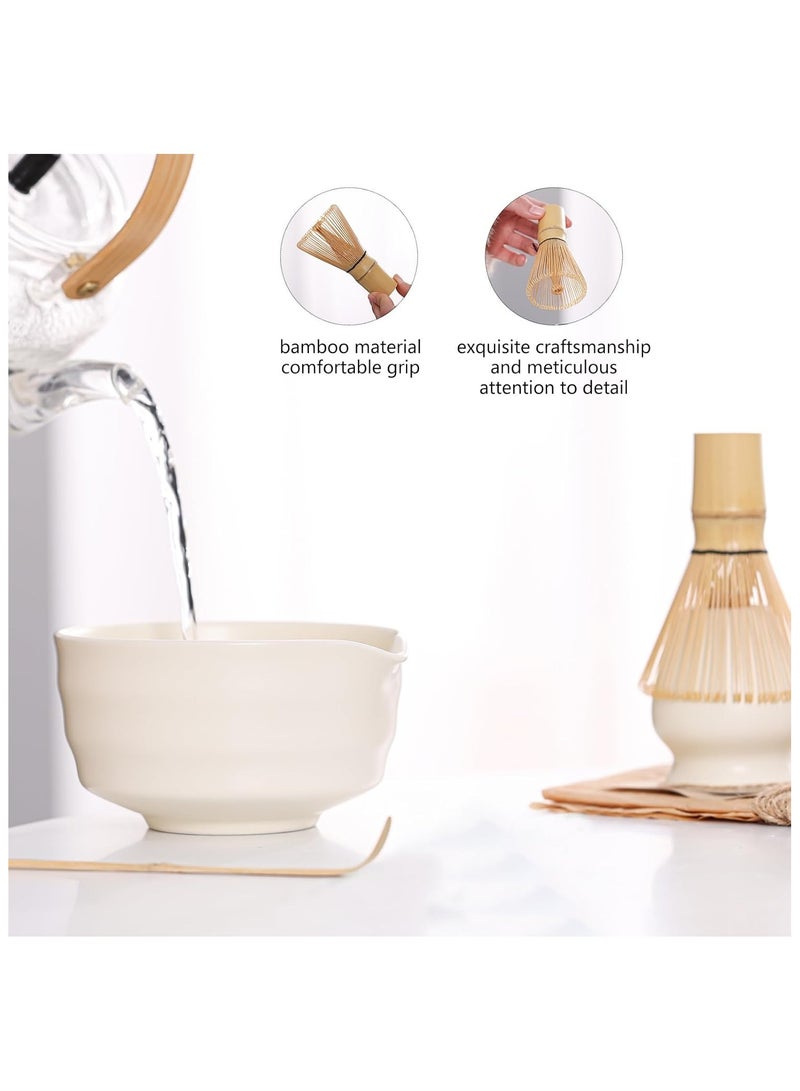 GuRiver 4PS Matcha Whisk Set Bamboo Matcha Tools for Stirring Matcha Tea Matcha Tea Tool Matcha Tea Set Traditional Tea Set Matcha Green Tea Makin - Image 4