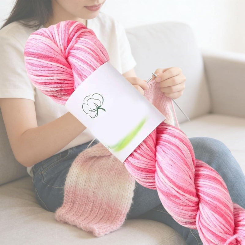 Artisanal Crafted Cotton Yarn Unique Color Gradients for Knitting Crochet Projects Soft Gentle Soft Cotton Yarn - Image 2