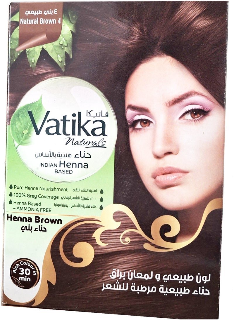 VATIKA - Natural Brown Henna 6 Sachets - Image 1