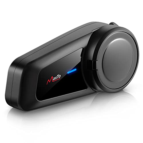 MAXTO Motorcycle Bluetooth Headset M2Motorbike Helmet Bluetooth 50 Headset 6Way 3280Ft Intercom Communication System with IP65 Waterproof CVC Noise Cancellation Stereo Music FM for All Helmets - Image 1