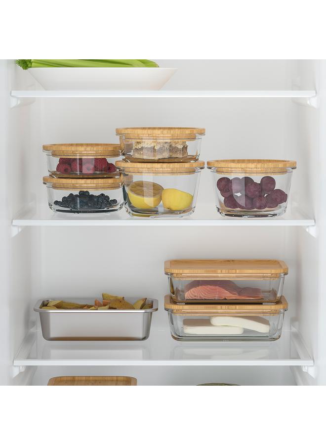 زبون وعاء طعام مع غطاء، مستطيل من الفولاذ المقاوم للصدأ/البلاستيك، سعة 1.0 لتر - Image 4