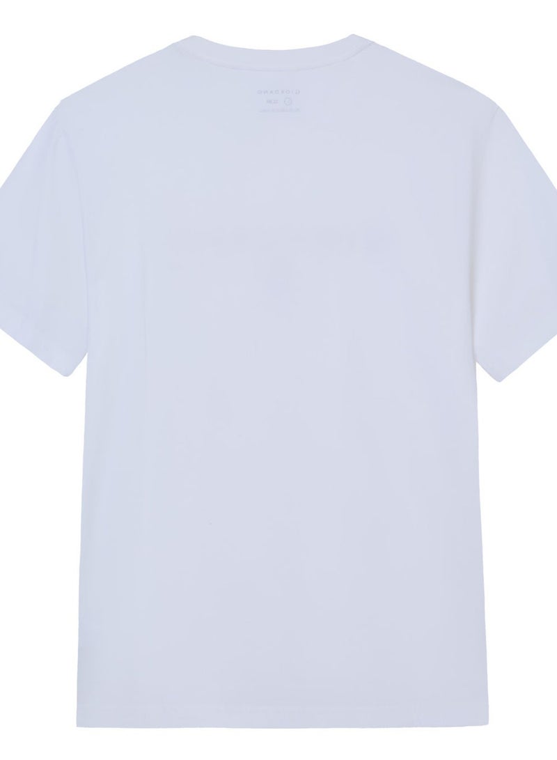 GIORDANO Men’s Slim Cotton Crew Neck Signature Print Tee - Image 3