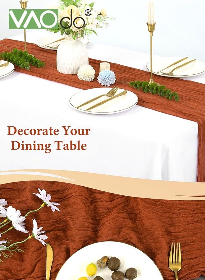 فاو دو شفافة الجدول عداء مفرش المائدة الشطرنج لحفل الزفاف الزفاف دش حزب الديكور الجدول محور 90 * 340 سم كاكي - Image 5