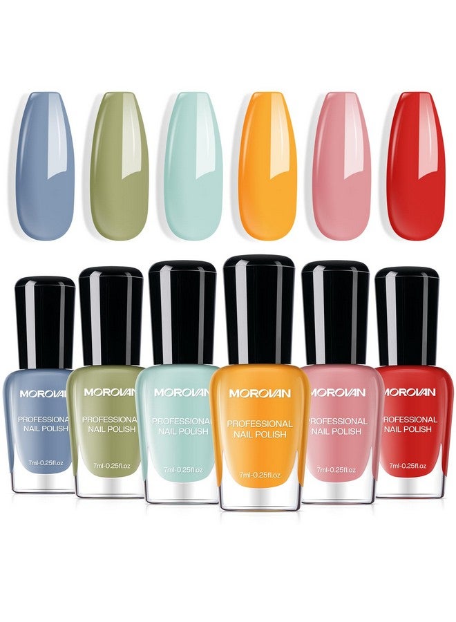 Morovan Nail Polish Set Fingernail: Quick Dry Nail Polish Kit Regular Nail Polish Bulk 0.25 oz Finger Nail Polish Pack Glossy Toenail Polish DIY Gifts for Women - Image 1